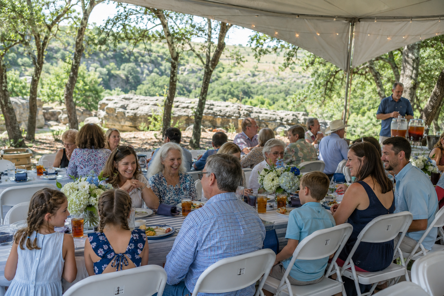 Outdoor event tables and chairs